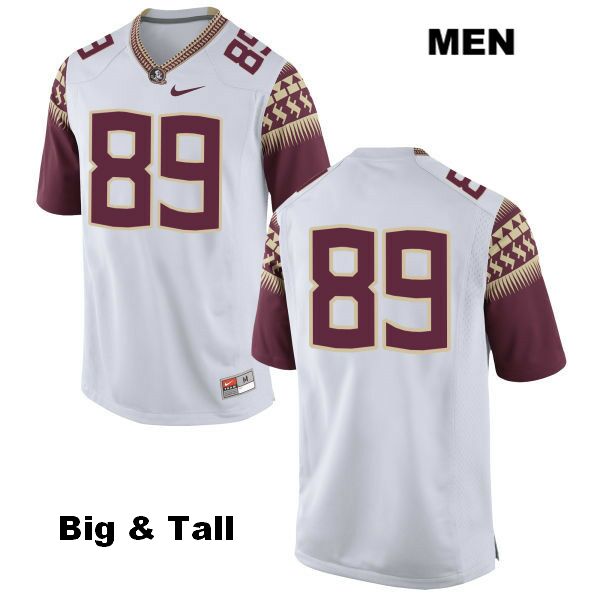 Men's NCAA Nike Florida State Seminoles #89 Keith Gavin College Big & Tall No Name White Stitched Authentic Football Jersey MXJ3769OF